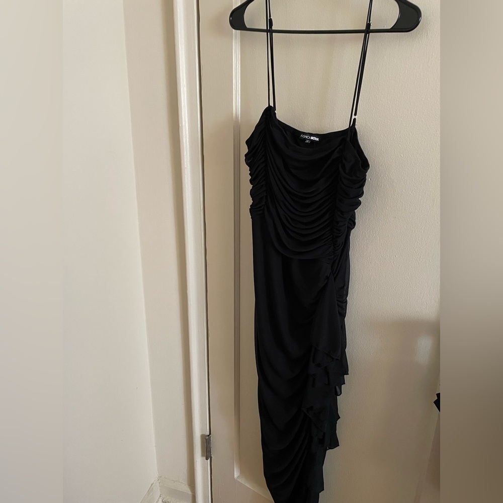 Black midi dress